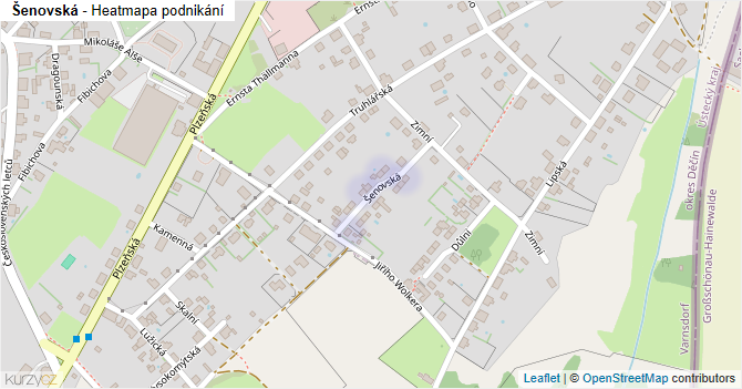 Šenovská - mapa podnikání