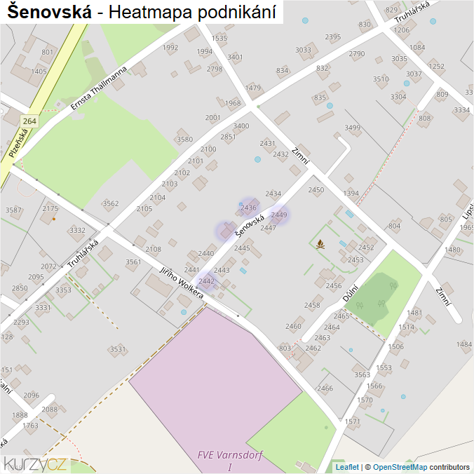Mapa Šenovská - Firmy v ulici.