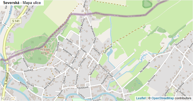 Severská - mapa ulice