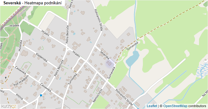 Severská - mapa podnikání