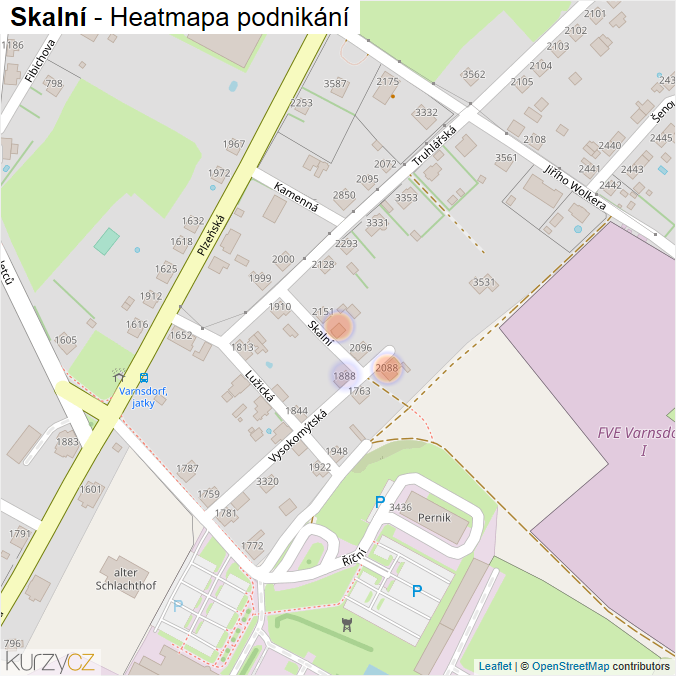 Mapa Skalní - Firmy v ulici.