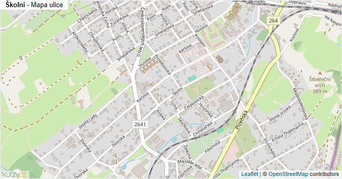 Školní - mapa ulice
