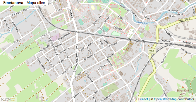 Smetanova - mapa ulice