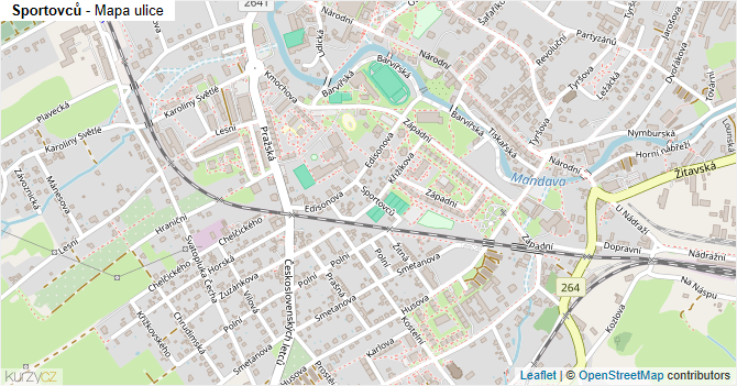 Sportovců - mapa ulice