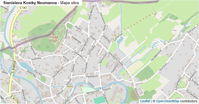 Stanislava Kostky Neumanna - mapa ulice