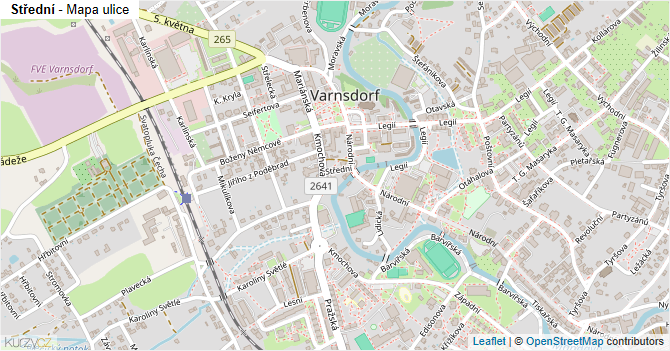 Střední - mapa ulice