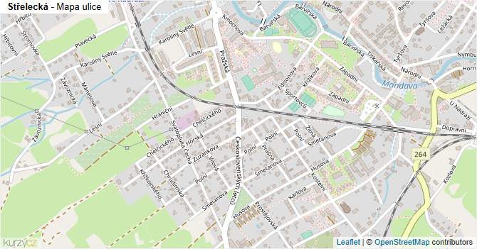 Střelecká - mapa ulice