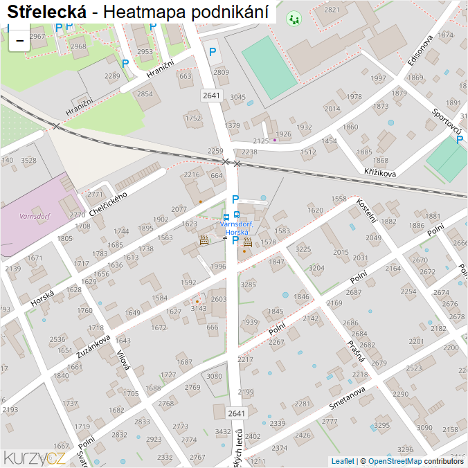 Mapa Střelecká - Firmy v ulici.
