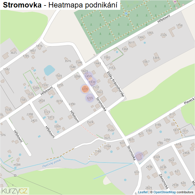 Mapa Stromovka - Firmy v ulici.