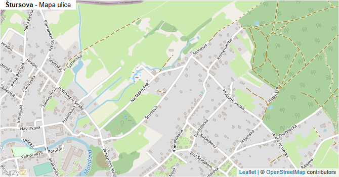 Štursova - mapa ulice