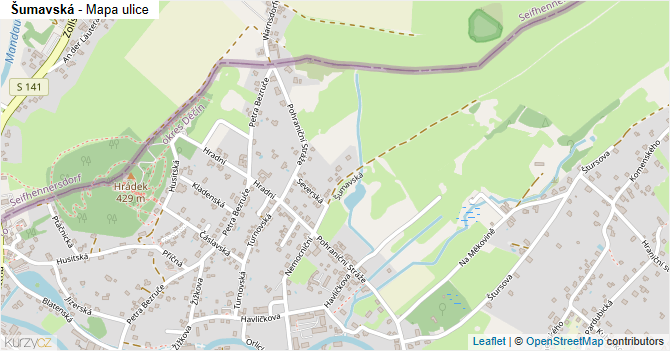 Šumavská - mapa ulice