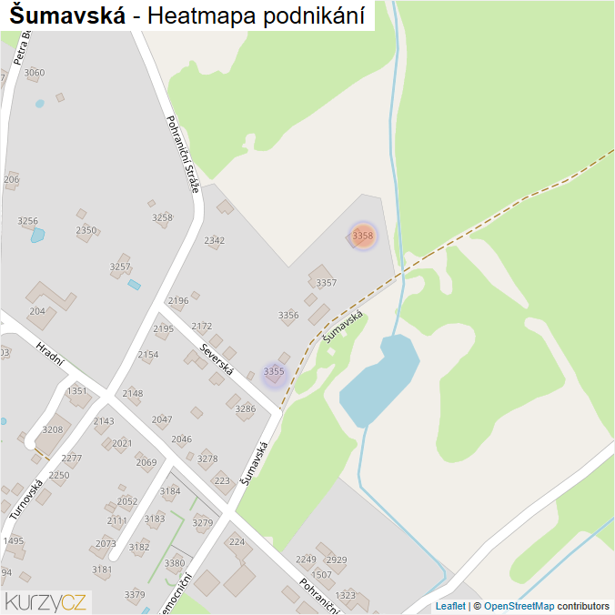 Mapa Šumavská - Firmy v ulici.