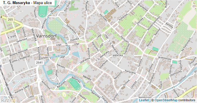 T. G. Masaryka - mapa ulice