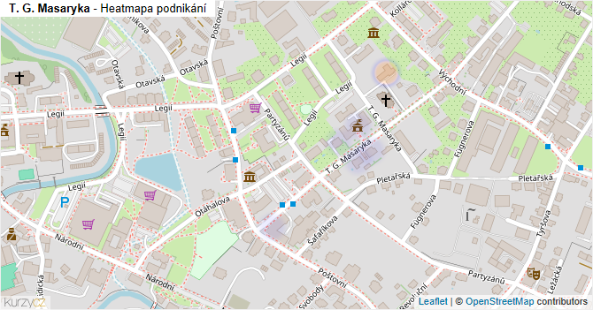 T. G. Masaryka - mapa podnikání