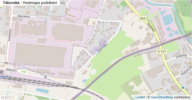 Táborská - mapa podnikání