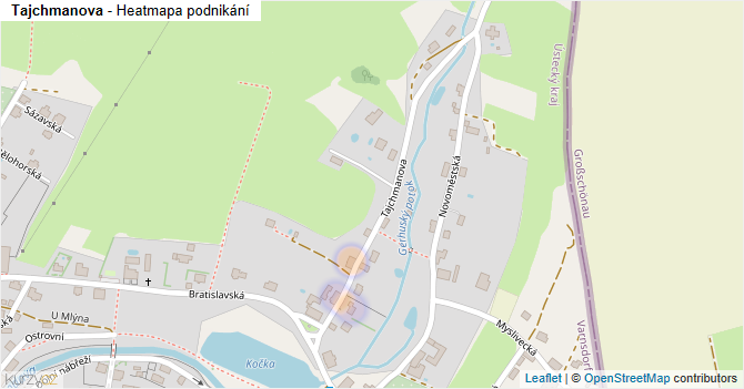 Tajchmanova - mapa podnikání