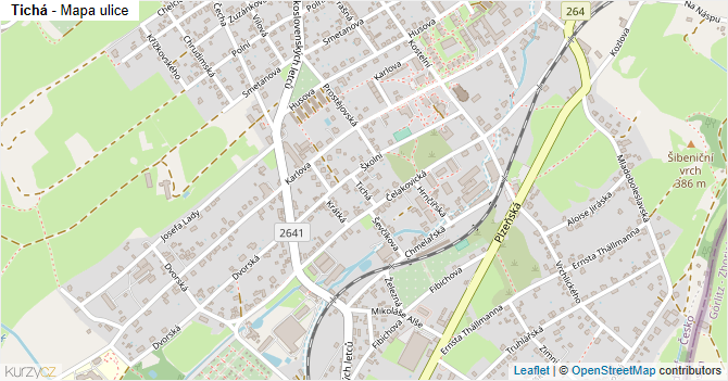 Tichá - mapa ulice