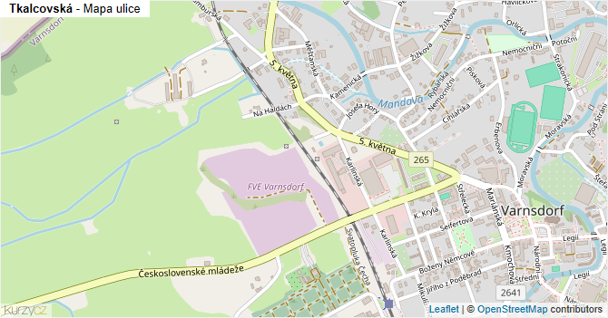 Tkalcovská - mapa ulice