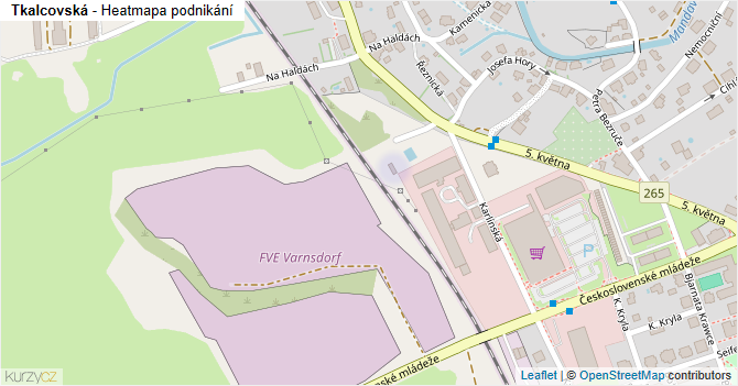 Tkalcovská - mapa podnikání
