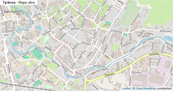 Tyršova - mapa ulice