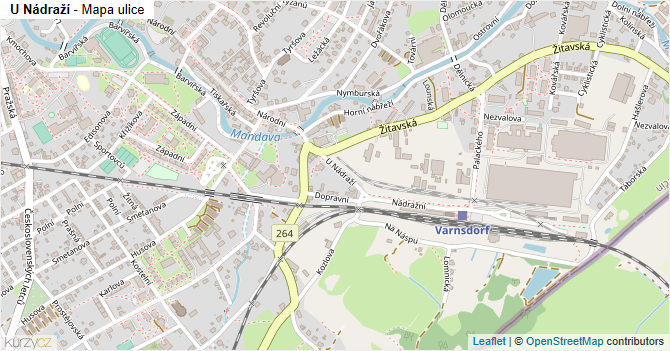 U Nádraží - mapa ulice