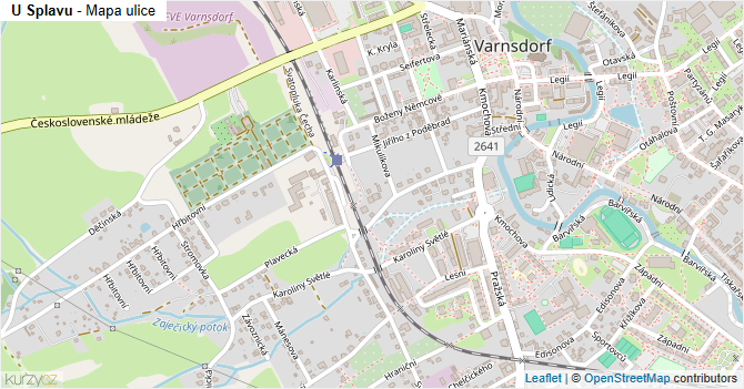 U Splavu - mapa ulice