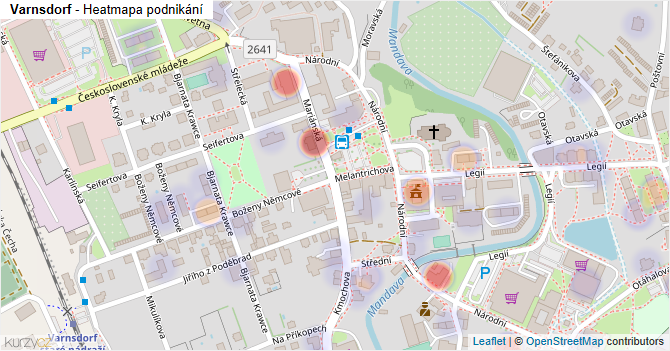 Varnsdorf - mapa podnikání