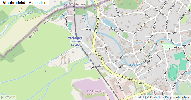 Vinohradská - mapa ulice