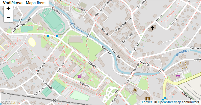 Vodičkova - mapa firem