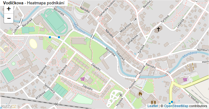 Vodičkova - mapa podnikání