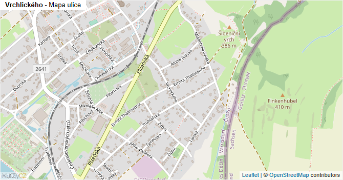 Vrchlického - mapa ulice