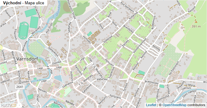 Východní - mapa ulice