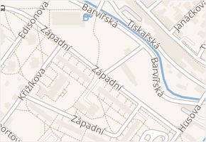 Západní v obci Varnsdorf - mapa ulice