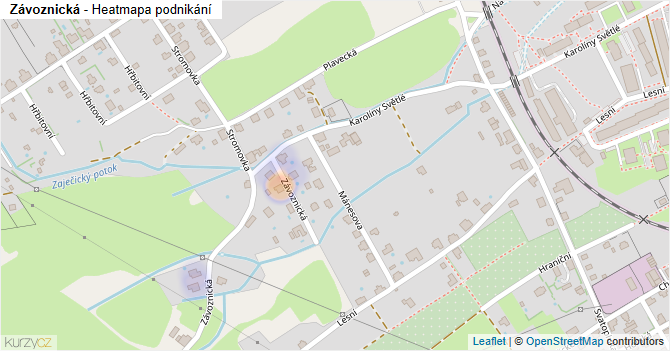 Závoznická - mapa podnikání