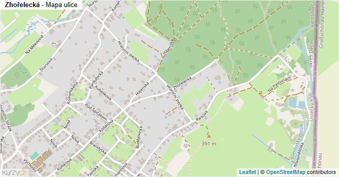 Zhořelecká - mapa ulice