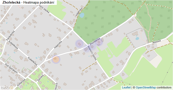 Zhořelecká - mapa podnikání