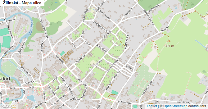 Žilinská - mapa ulice