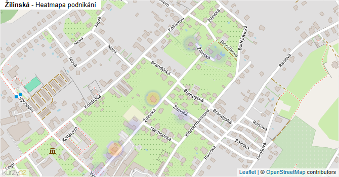 Žilinská - mapa podnikání