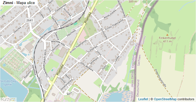Zimní - mapa ulice
