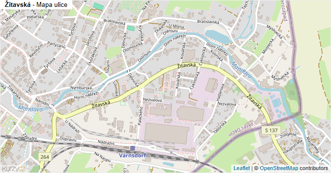 Žitavská - mapa ulice