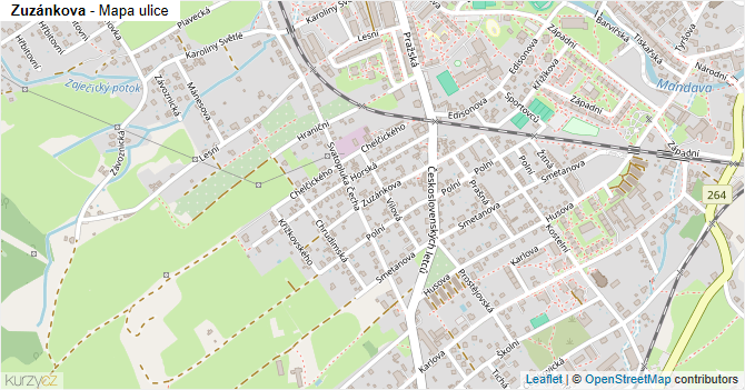Zuzánkova - mapa ulice