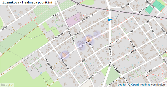 Zuzánkova - mapa podnikání