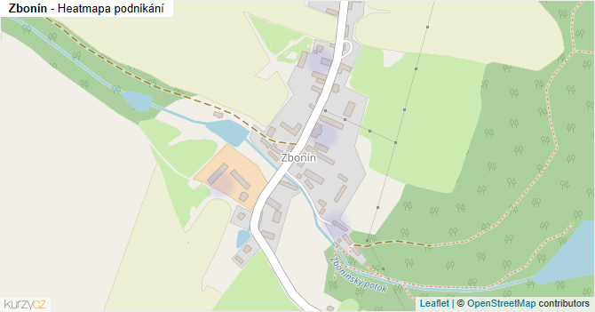 Zbonín - mapa podnikání