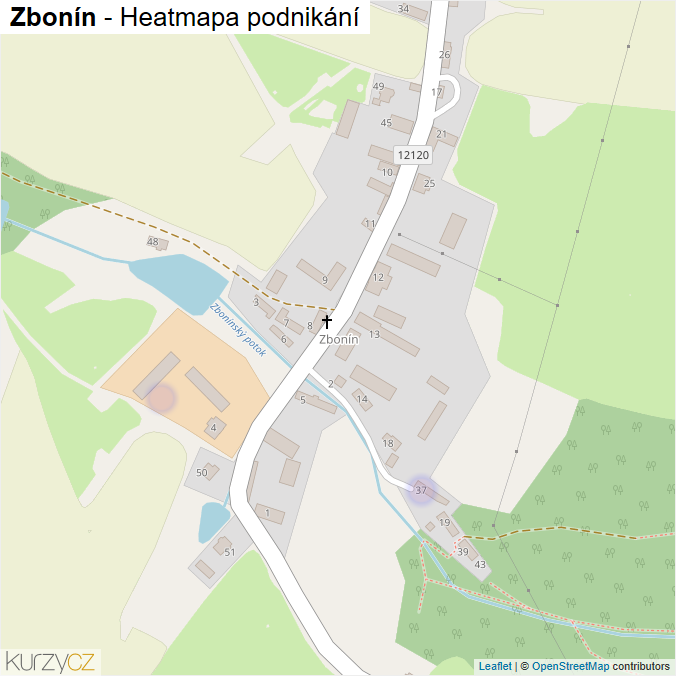 Mapa Zbonín - Firmy v části obce.