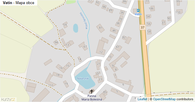 Vatín - mapa obce