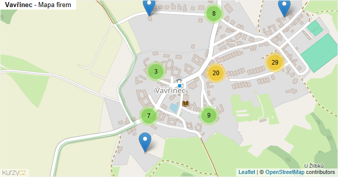 Vavřinec - mapa firem