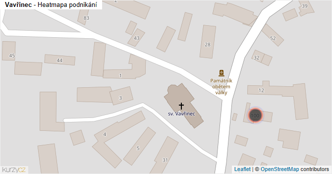 Vavřinec - mapa podnikání