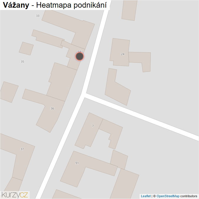 Mapa Vážany - Firmy v obci.