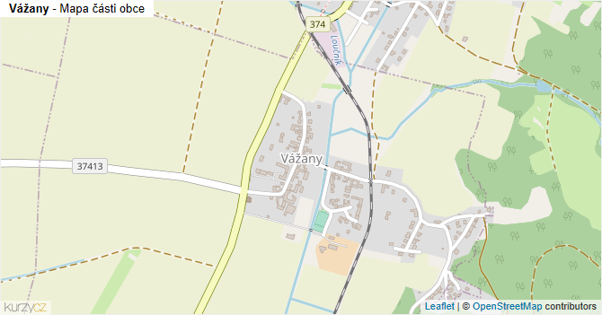 Vážany - mapa části obce