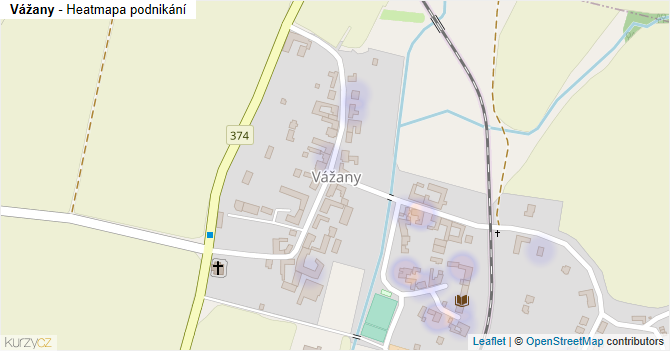 Vážany - mapa podnikání